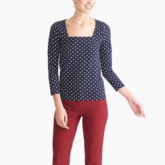 J. CREW Polka Dot Print Woman's Tee. XS - Picture 1 of 12